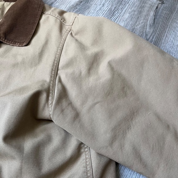 LL Bean Chore Barn Coat 3x Cotton With Thinsulate Lining Corduroy Collar Cuffs - Picture 4 of 13